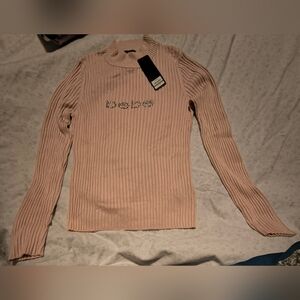 Bebe Pink Ribbed Women's Top